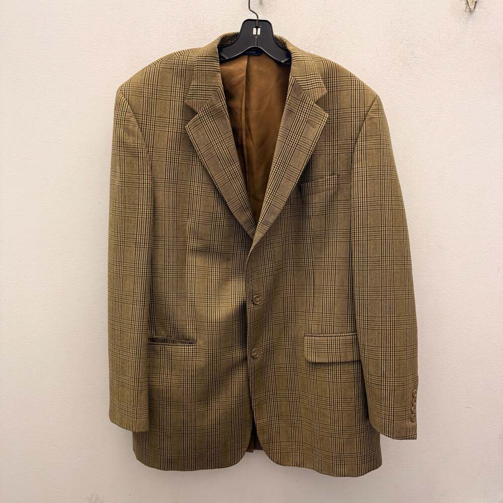 Brooks Brothers Established 1818 100% Wool Brown Plaid Sport Coat Size 44 Long